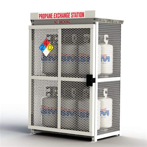 steel 5-lb propane cylinder storage cabinet|propane storage cabinet 30 lbs.